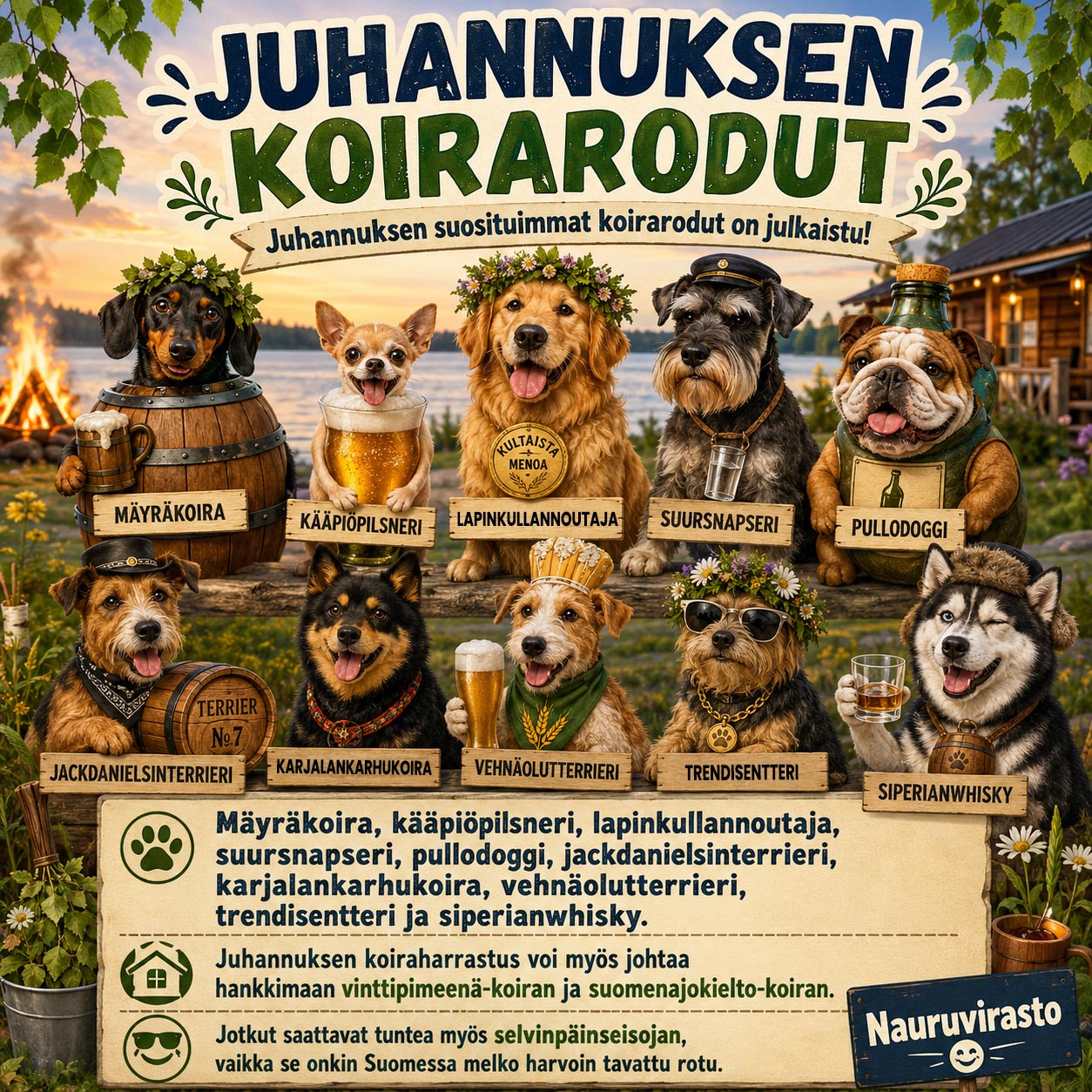 Juhannuksen koirarodut on julkaistu